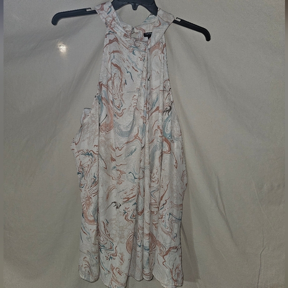 Torrid Marble Print Halter Top - White and Blue - Picture 1 of 2